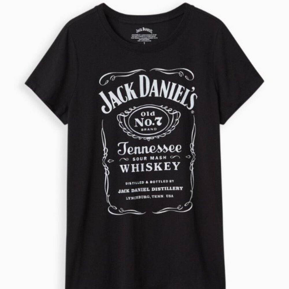 Torrid size 4 Jack Daniels Classic Fit Crew Tee- black